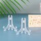 12 Pieces 3 Inch Clear Plastic Easels or Stand/Plate Holders to Display Pictures or Other Items at Weddings, Home Decoration, Birthdays, Tables